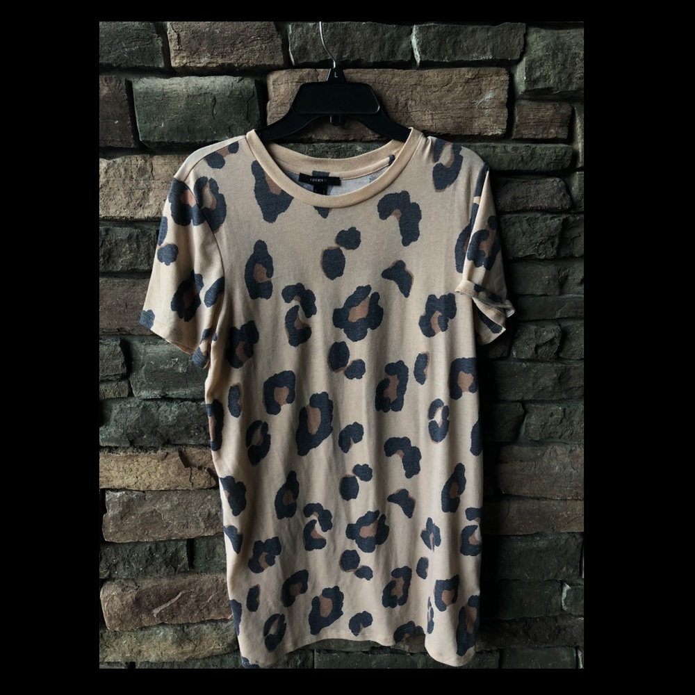 Women’s leopard short sleeve T shirt dress